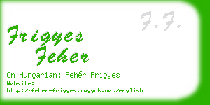 frigyes feher business card